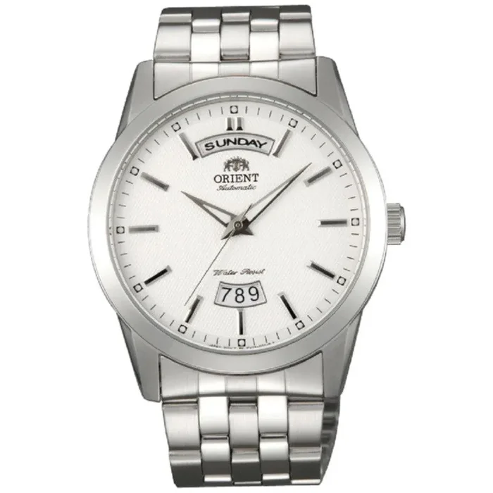 Orient EV0S003W Men’s Union White Dial Stainless Steel Automatic Power Reserve Watch