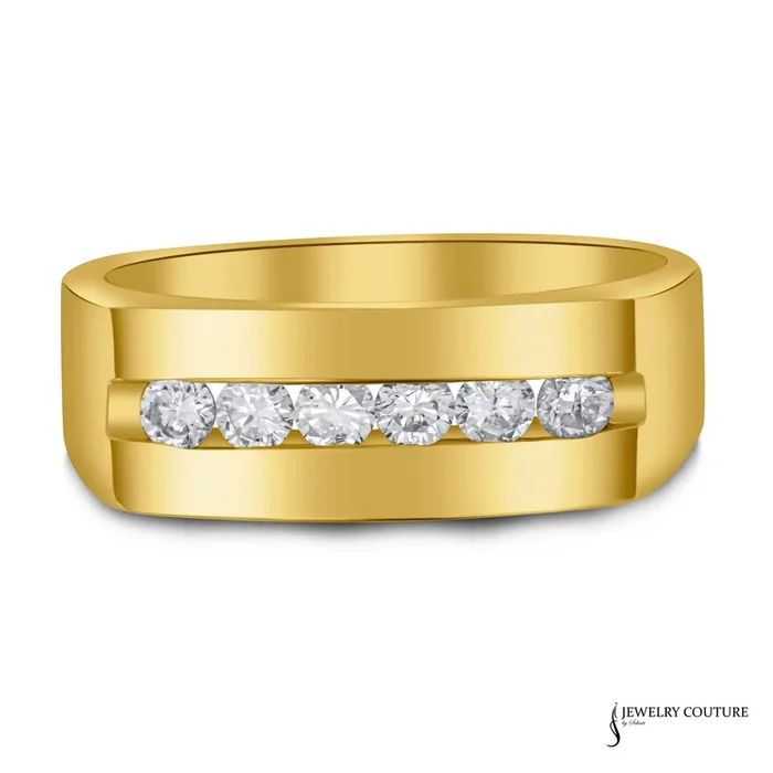 Oxalis – 14KT Yellow Gold and Diamond Men’s Wedding Band
