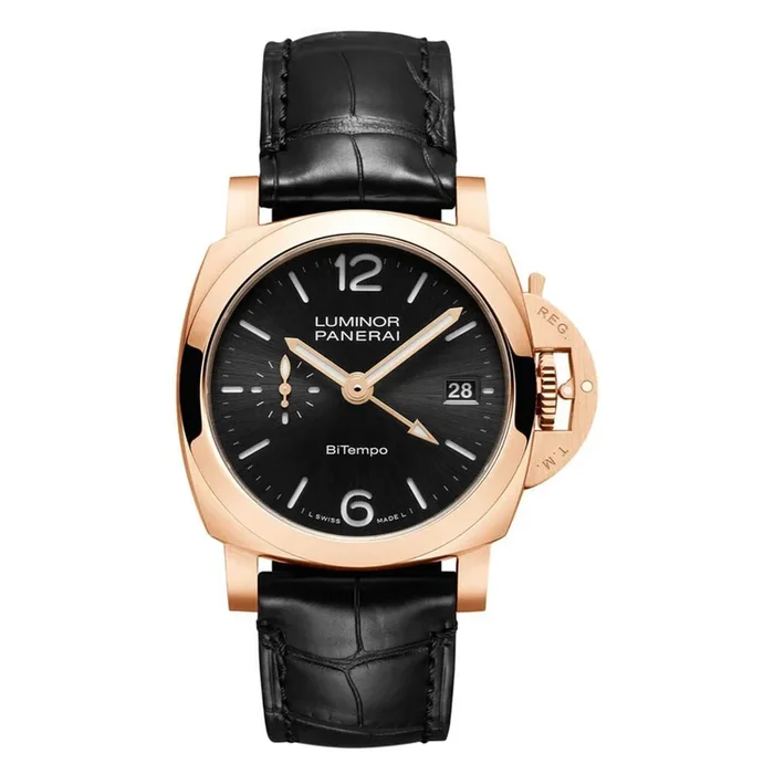 Panerai Luminor Quaranta BiTempo Goldtech 40mm Mens Watch Black MPN: PAM01641