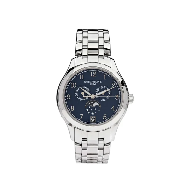 Patek Philippe Complications 4947/1A-001 Annual Calendar Moon Phases Stainless Steel Blue DialLuxury Watch