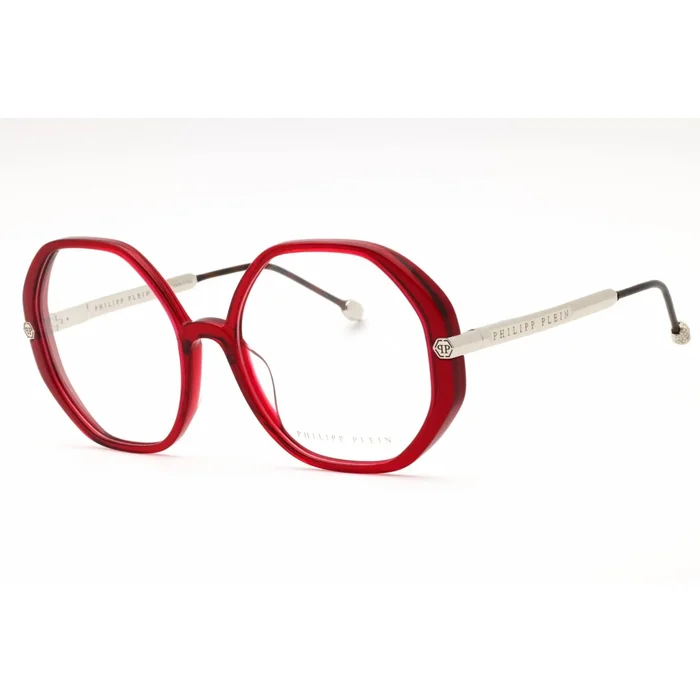 Philipp Plein Women’s Eyeglasses – Shiny Transparent Red Geometric | VPP053S 09WA