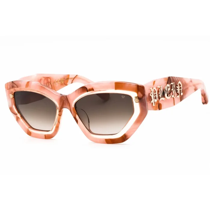 Philipp Plein Women’s Sunglasses – Opal Pink Marbled Pink Full Rim | SPP099M 06Z8