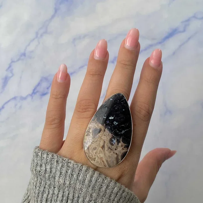 Plumroot Agate Adjustable Ring-(PTJ-R-35.)
