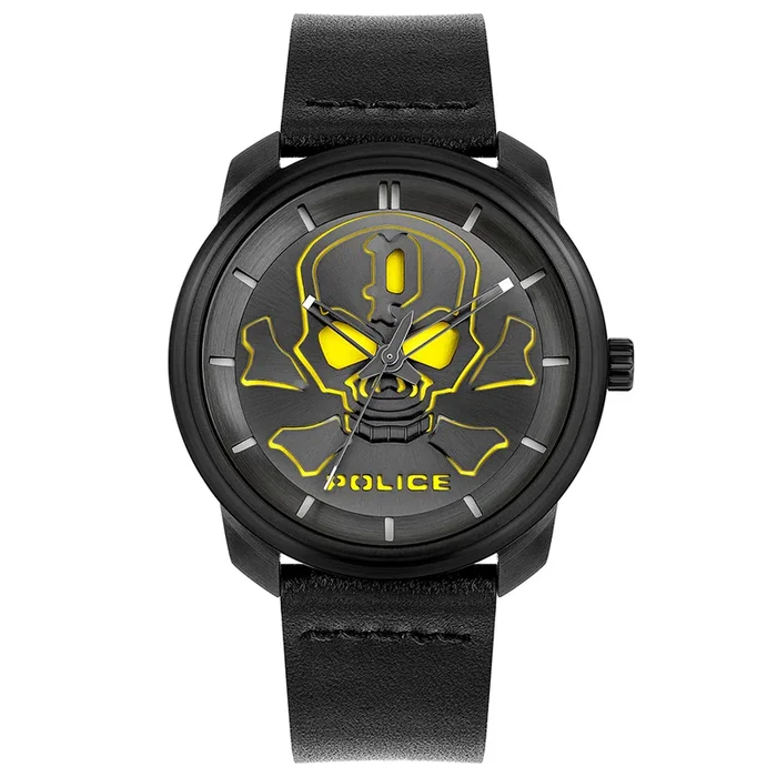 Police Men Bleder Round Black Watches