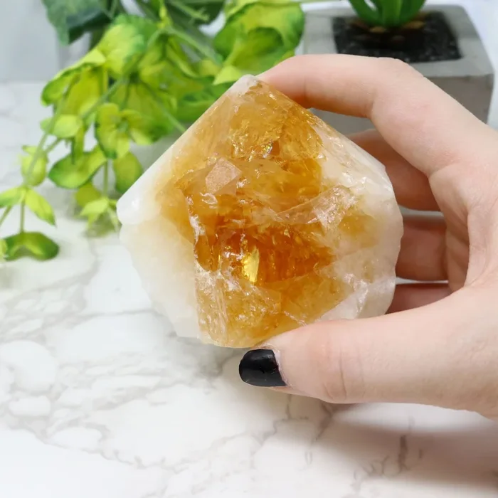 Polished Citrine Point with Cut Base