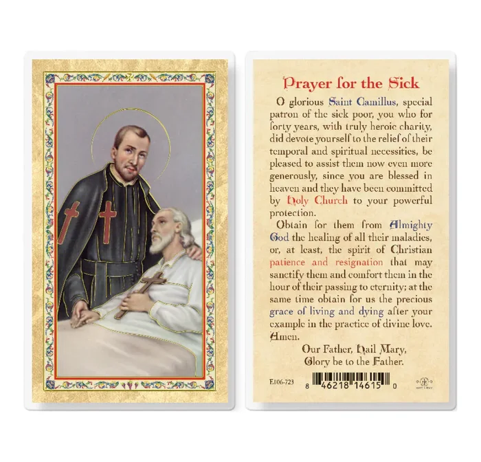 Prayer for the Sick – Christ Gold-Stamped Laminated Holy Card Pack of 25