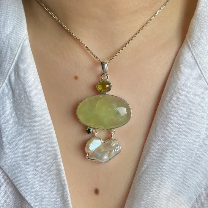 Prehnite Pendant-(PRN-P-45.)
