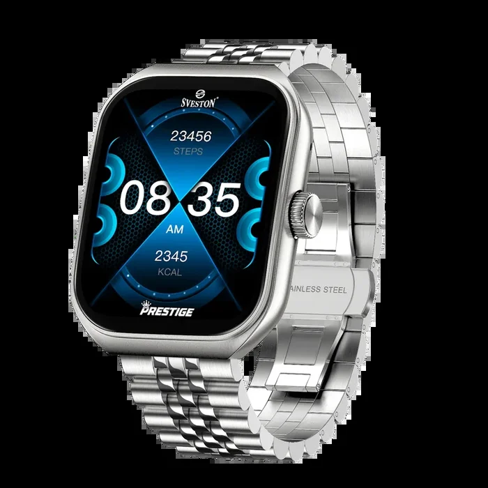 Prestige Chain Smartwatch + Silicon StrapMale Hero Smart