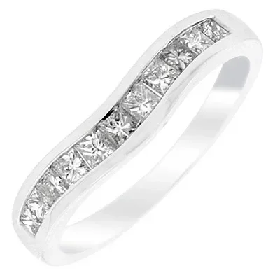 Princess Cut Diamond Band in 14kt White Gold (1/2ct tw)