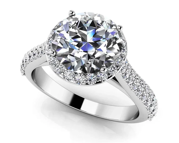 Radiant Round Lab-Grown Diamond Engagement Ring with 2.62 ct. (2.00 ct. center diamond)Watch