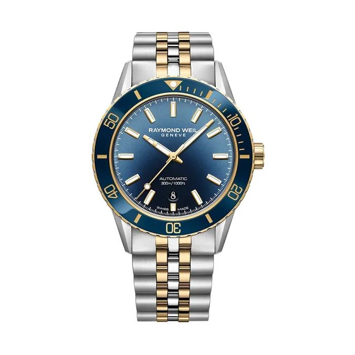 Raymond Weil Freelancer Diver Mens Two-Tone Gradient Blue Dial 42.5 mm MPN: 2775-SP3-50051