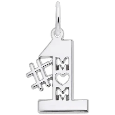 Rembrandt “#1 Mom” Charm in Sterling Silver