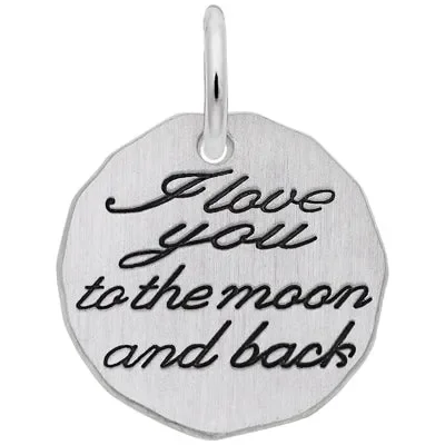 Rembrandt I Love You To The Moon and Back Charm in Stering Silver