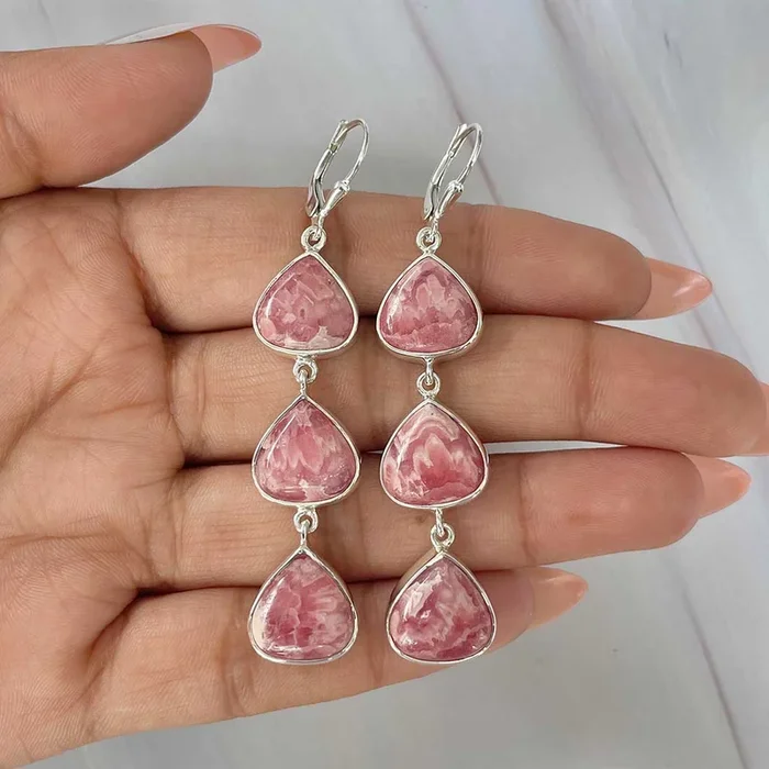 Rhodochrosite Earring-(RDC-E-144.)
