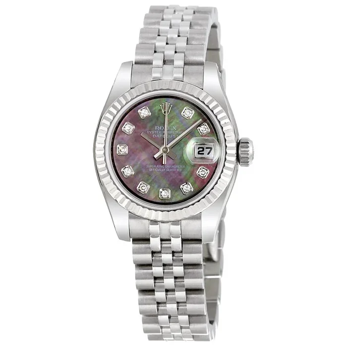 Rolex Lady Datejust 26 Black Mother of Pearl Dial Stainless Steel Jubilee Bracelet Automatic Watch 179174BMDJWatch
