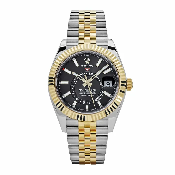 Rolex Sky-Dweller 336933 Stainless Steel Yellow Gold Jubilee Black Dial (2024)Luxury Watch