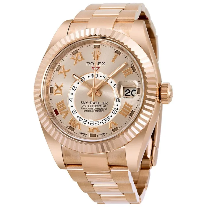 Rolex Sky Dweller Sundust Dial 18kt Everose Gold Men’s Watch 326935Watch