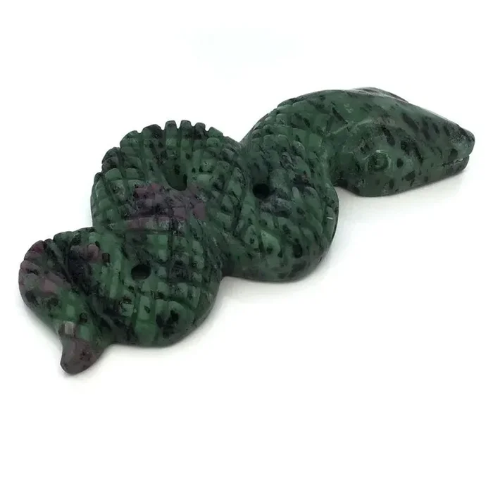 Ruby Zoisite 4″ Snake Ready-to-Strike Carving