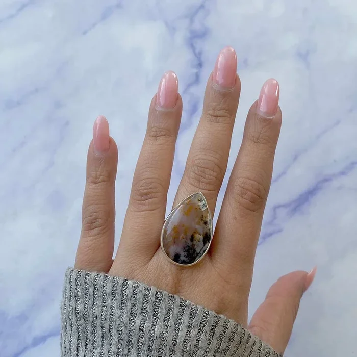 Russian Dendritic Agate Ring-(RDA-R-25.)