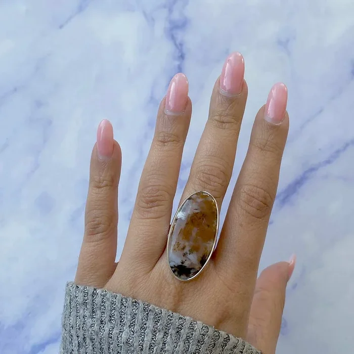 Russian Dendritic Agate Ring-(RDA-R-51.)