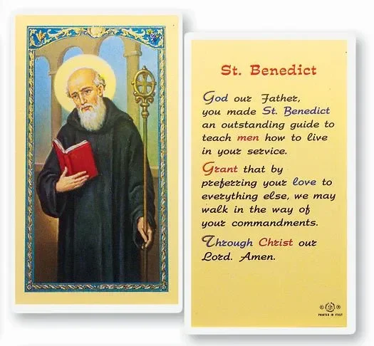 Saint Benedict God Our Father Laminated Catholic Prayer Holy Card, Single Card