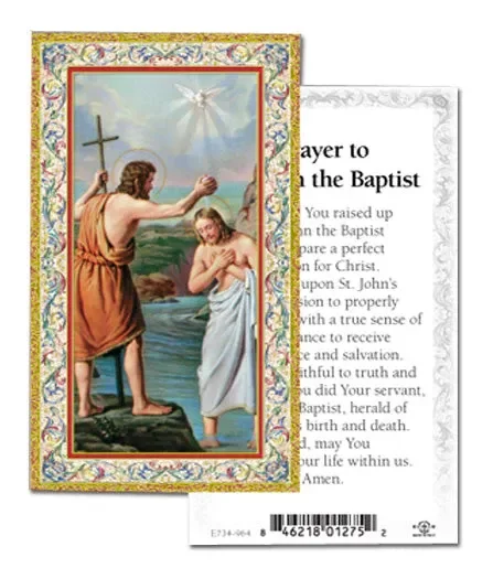 Saint John the Baptist Gold-Stamped Catholic Prayer Holy Card Pack of 100