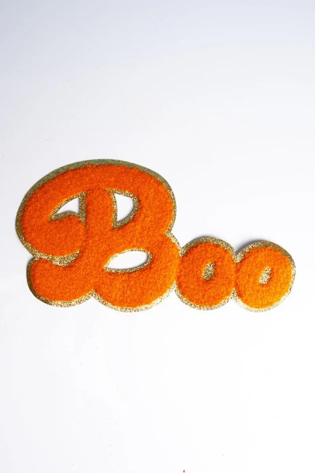 SALE! Boo Large Chenille Patch, 4 x 7.75