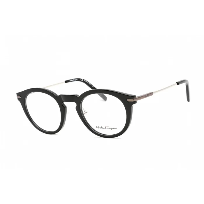 Salvatore Ferragamo Men’s Eyeglasses – Full Rim Round Black Plastic Frame | SF2906 001