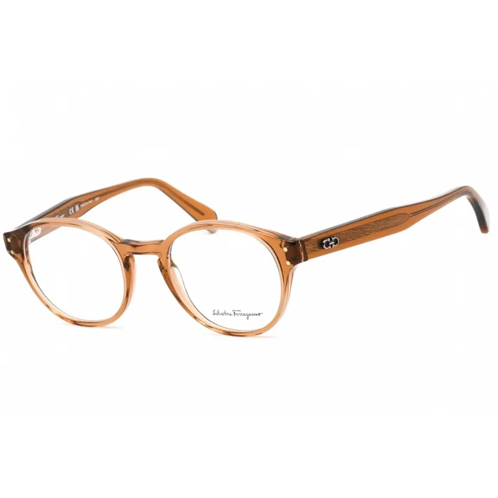 Salvatore Ferragamo Men’s Eyeglasses – Round Transparent Brown Frame | SF2940 232