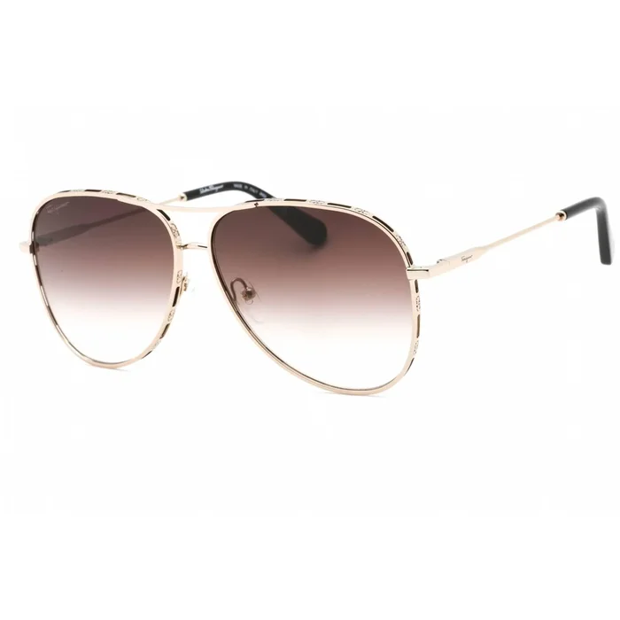 Salvatore Ferragamo Women’s Sunglasses – Metal Full Rim Aviator Frame | SF268S 786