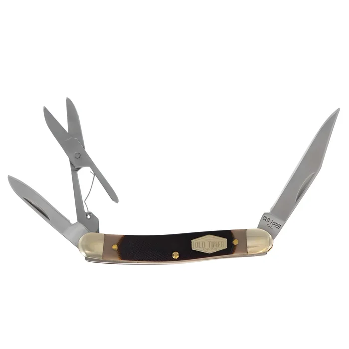 Schrade Old Timer Pocket Knife – Grandad’s Brown Delrin Handle Folding | 106OT