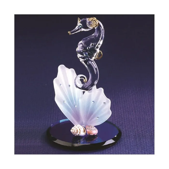 Seahorse & Shell Glass Figurine