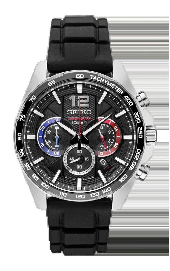 Seiko Essentials Quartz Chronograph Silicone Male Watch
