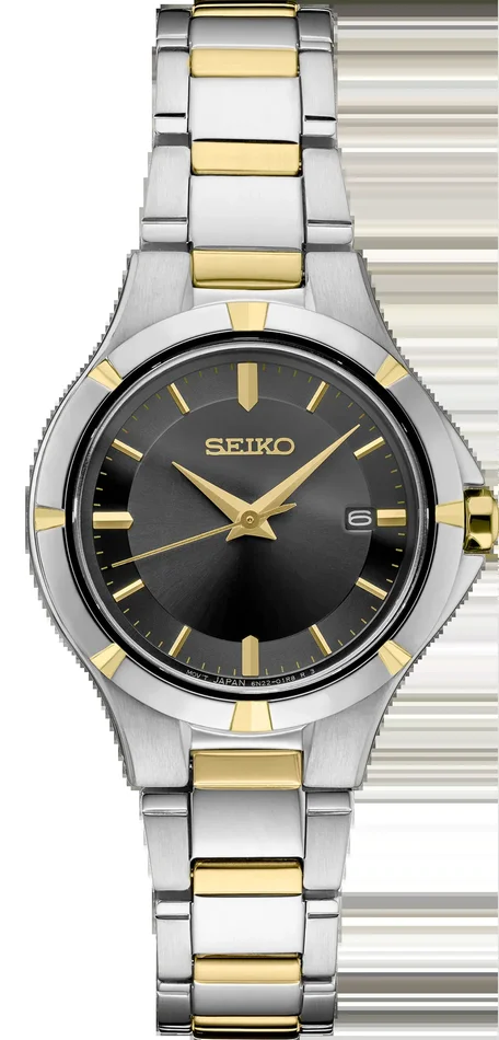 Seiko Essentials Womens Two Tone Stainless Steel Bracelet Watch SUR414