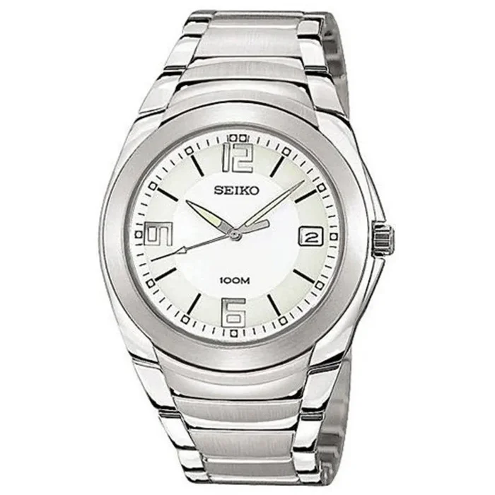 Seiko SGEB01 Men’s White Dial Stainless Steel Bracelet Watch