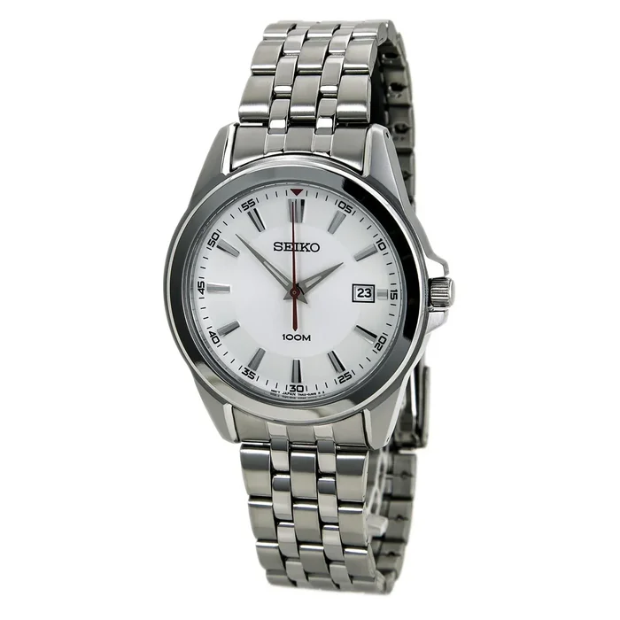 Seiko SGEG83 Men’s Dress Silver Dial Stainless Steel Bracelet Quartz Watch