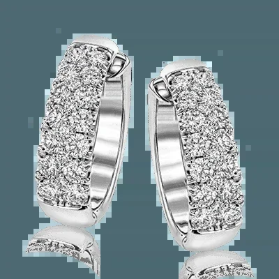 Simon-set Hoop Earrings in 18k Gold with Diamonds