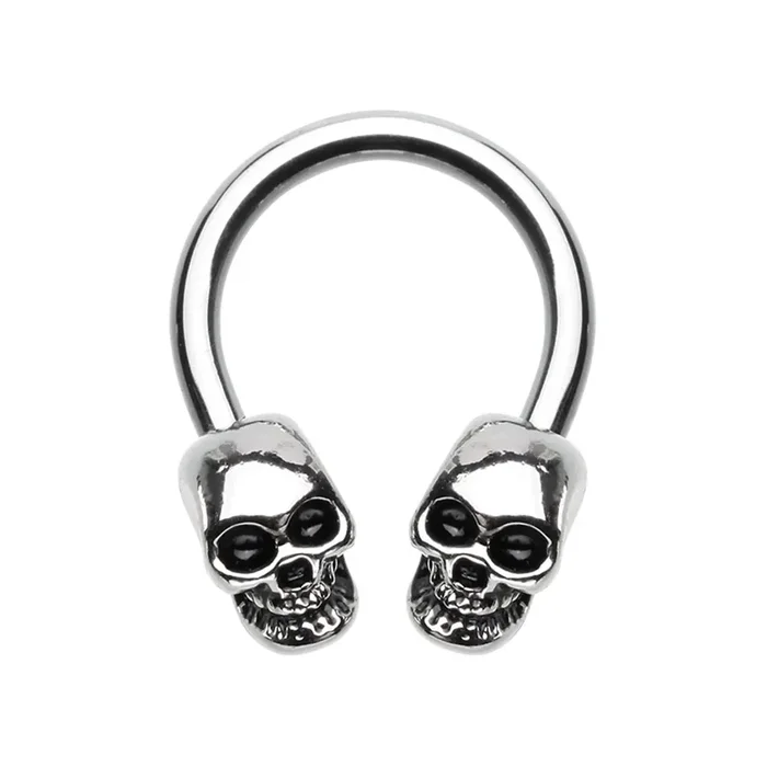 Skull Ends Horseshoe Circular Barbell – Stainless Steel