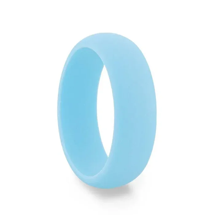 SKYLER Silicone Ring for Men and Women Light Blue Comfort Fit Hypoallergenic Thorsten – 8mm
