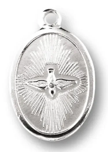 Small Oval Holy Spirit Pray for Us Medal Charm Pack of 5