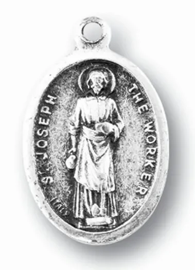 Small Oval Saint Joseph the Worker Medal Charm Pack of 5