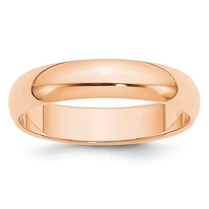 Solid 10K Yellow Gold Rose Gold 5mm Half Round Men’s/Women’s Wedding Band Ring Size 13.5