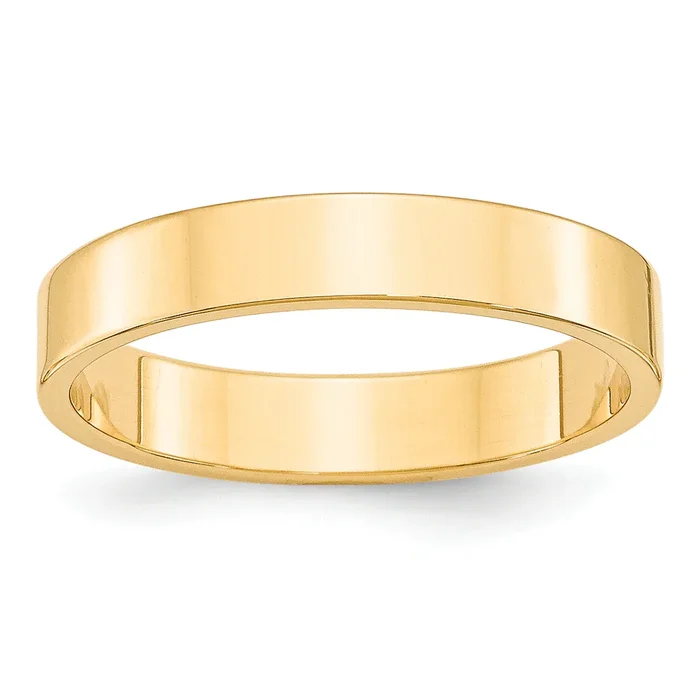 Solid 14K Yellow Gold 4mm Light Weight Flat Men’s/Women’s Wedding Band Ring Size 9.5
