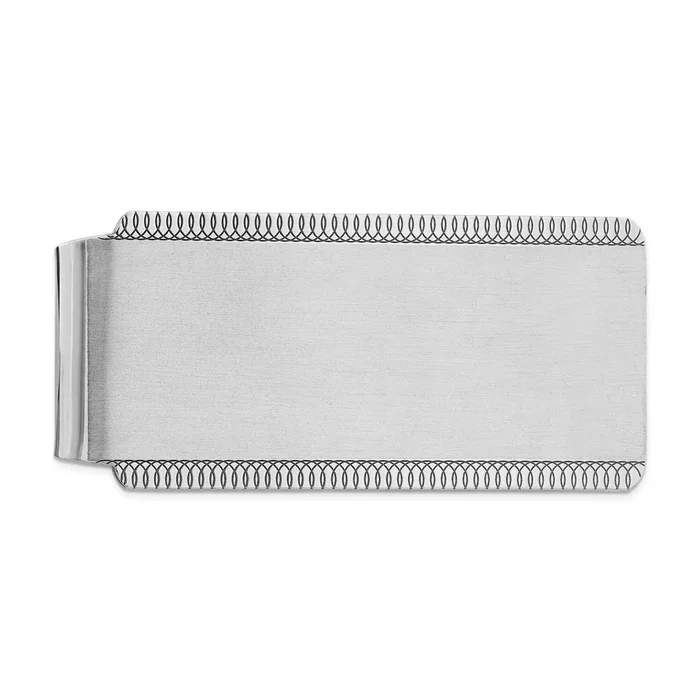 Sophia Jewelers Men’s 925 Sterling Silver Engravable Money Clip with Rhodium Finish