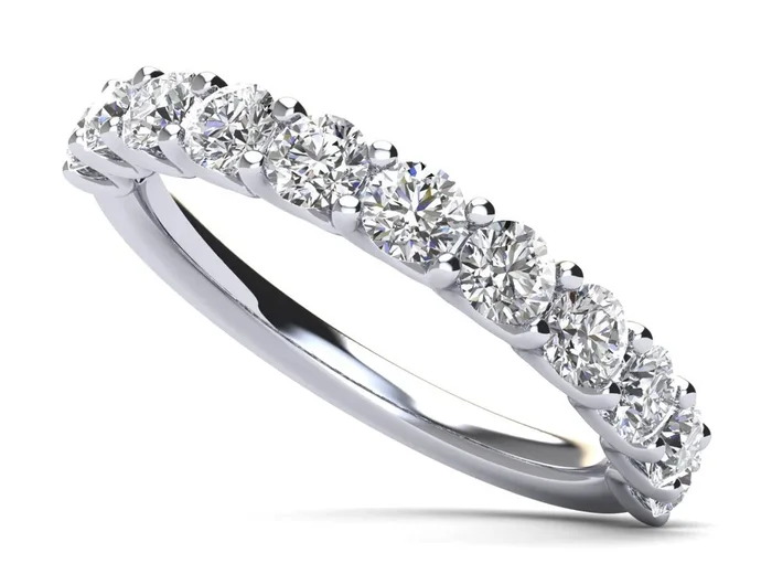 Sparkle Brilliant Round Diamond Anniversary Diamond Ring with 0.66 ct.(finished) 2.5mmWatch