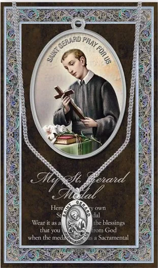 St. Gerard Pewter Medal Pendant with Chain Made in USA