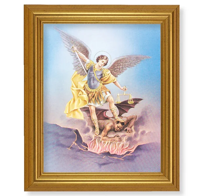 St. Michael Picture Framed Wall Art Decor, Large Frame