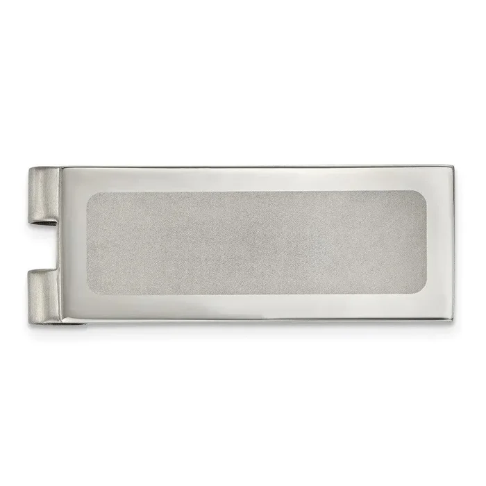 Stainless Steel Polished Laser Cut Center Money Clip