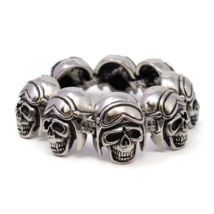 Stainless Steel Skull Bracelet -Airman Skulls