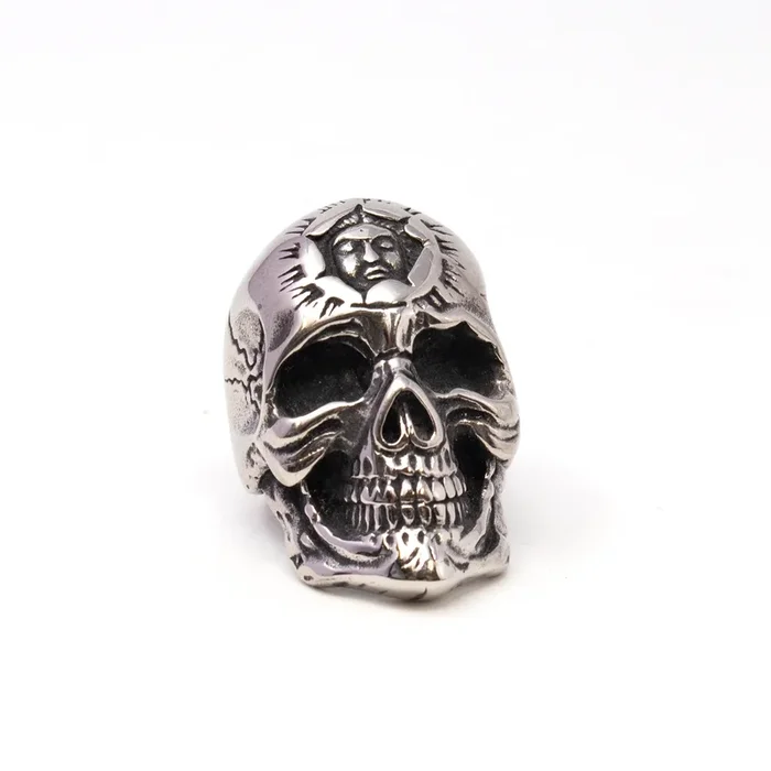 Stainless Steel Skull Ring -Style 14 With Third Eye Openeing Sz10